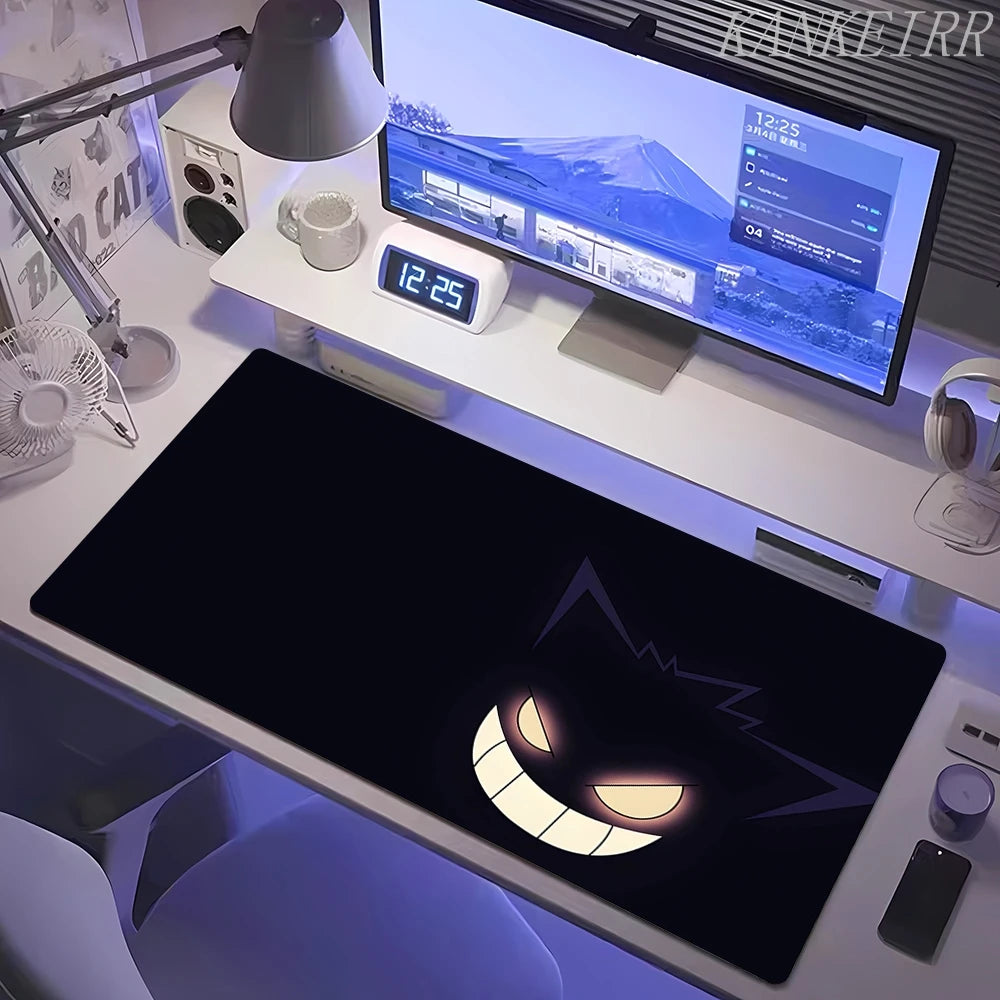 XXL Pokémon Gengar Purple Gaming Mouse Pad – Extended Kawaii Desk Mat (900×400 Keyboard & Mouse Rug for PC & Laptop Setup)