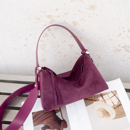 Women's Genuine Leather Shoulder Bag – Luxury Cowhide Crossbody & Underarm Tote with Large Capacity, Elegant Fashion Handbag for Everyday Use