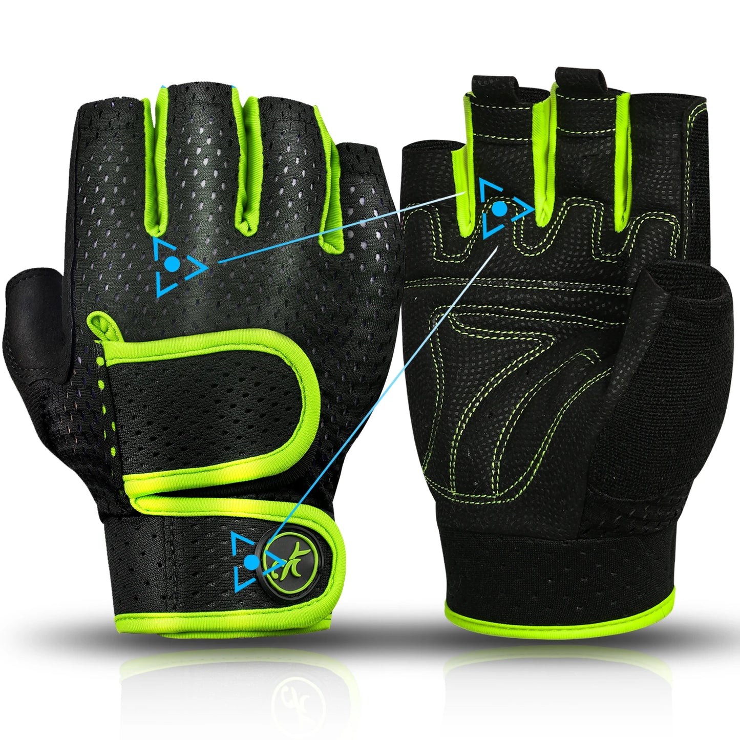 MOREOK Gym Gloves – Men's Non-Slip 3mm Padded Workout Gloves for Weightlifting, Pull-Ups, Kettlebell & Fitness Training