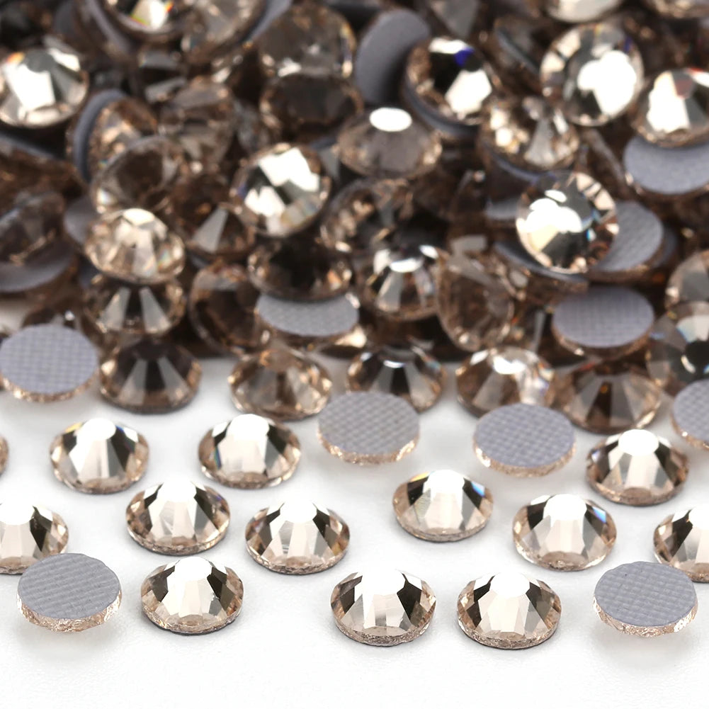 Pedrería Termoadhesiva Blanca Seda Mocca YHB – Cristales Premium de Espalda Plana para Zapatos, Bolsos, Ropa, Joyería y Manualidades DIY