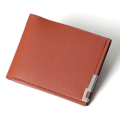 Billetera de cuero de gran capacidad para hombre con ventana para identificación, ranuras para tarjetas y monedero.