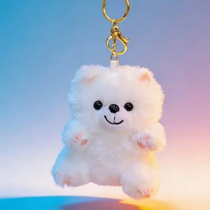 Cute Samoyed Dog Plush Keychain – Ultra-Soft Stuffed Animal Pendant for Backpacks, Purses, Bags & Everyday Accessories