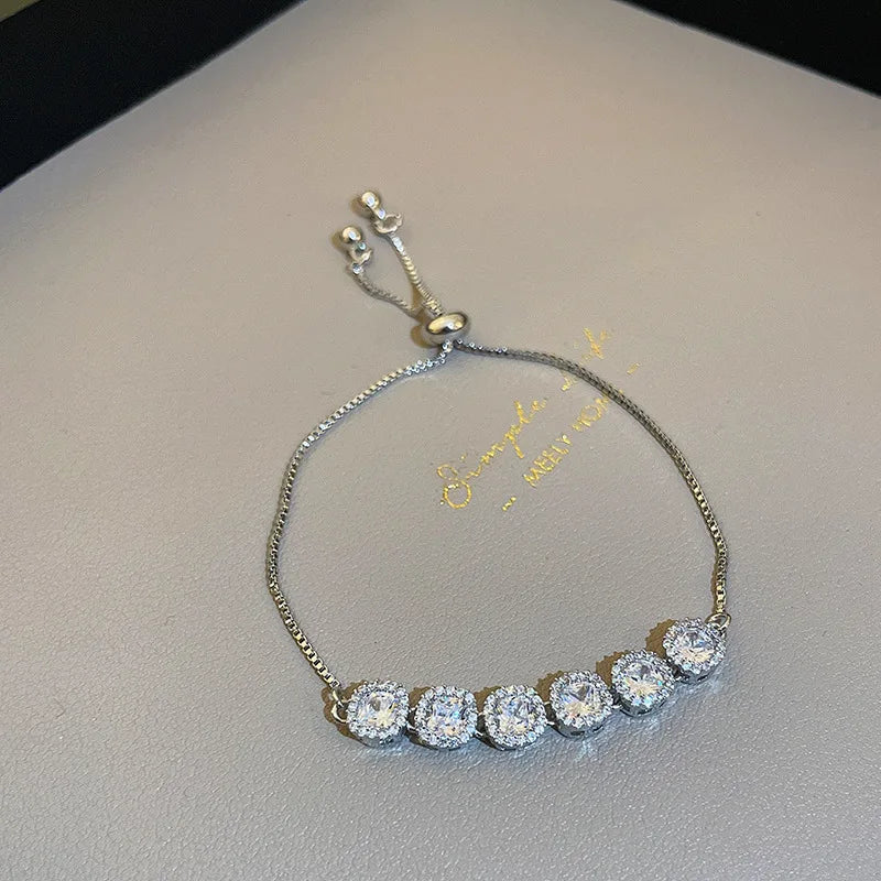 Women’s Fashion Four Leaf Grass Gold Color Adjustable Bracelet Korean Style Wedding Party Jewelry