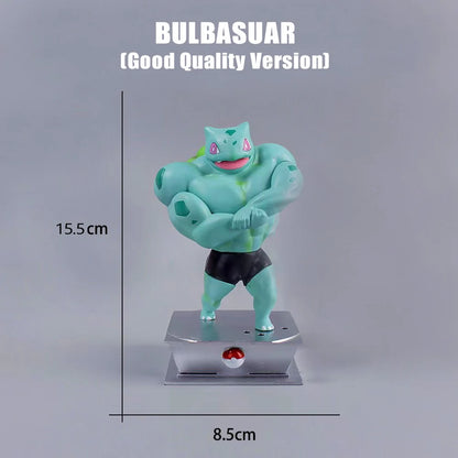 18cm Pokémon Figures – Gym Cartoon Fitness Muscle Action Figures (Charmander, Bulbasaur, Squirtle) Anime Fit Model Figurines Toys