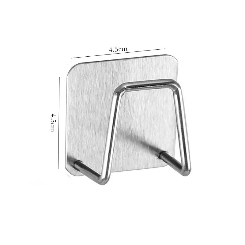 Soporte de esponja para fregadero de acero inoxidable – Estante de secado autoadhesivo para desagüe de cocina, organizador de almacenamiento de esponjas montado en la pared con ganchos para fregadero, accesorios para lavavajillas y organización de cocina