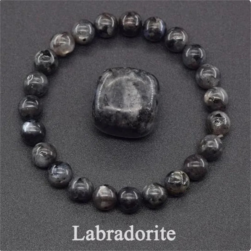 Bracelet en perles de cristal d'améthyste naturelle – Bracelet en pierres véritables pour femmes, bijoux énergétiques Reiki et accessoire de mode