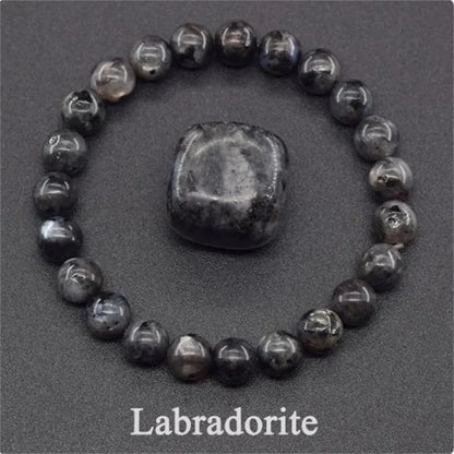 Bracelet en perles de cristal d'améthyste naturelle – Bracelet en pierres véritables pour femmes, bijoux énergétiques Reiki et accessoire de mode