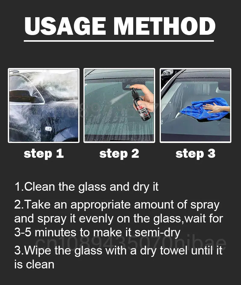 Spray repelente de lluvia Nano Glass – Revestimiento hidrofóbico para parabrisas y eliminador de películas de aceite para automóviles