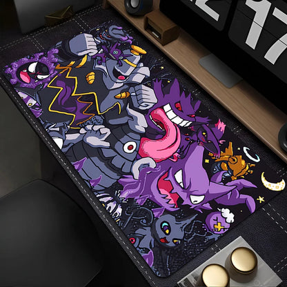 Tapis de souris gaming XXL Pokémon Gengar 90x40cm – Grand tapis de bureau anime pour clavier, PC et ordinateur portable