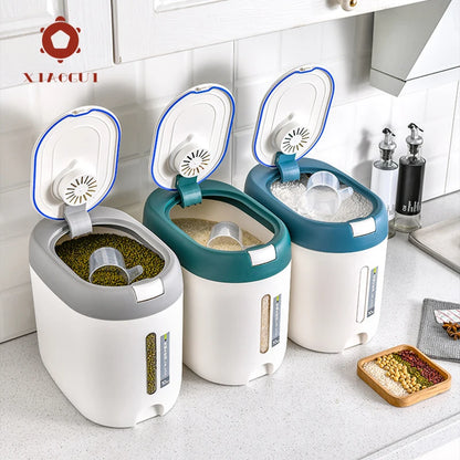 XIAOGUI 5KG/10KG Rice Dispenser – Large-Capacity Kitchen Food Storage Container for Rice, Cereal & Grains, Airtight Organizer Box
