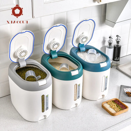 XIAOGUI 5KG/10KG Rice Dispenser – Large-Capacity Kitchen Food Storage Container for Rice, Cereal & Grains, Airtight Organizer Box