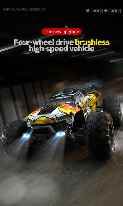 ZWN 1:16 4WD RC Monster Truck 50KM/H y 70KM/H Coche de Derrape de Alta Velocidad con Luces LED y Control Remoto 2.4GHz