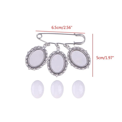 Wedding Bouquet Photo Charm – Oval Picture Frame Pendant Brooch for Bridal Bouquets & Memorial Keepsakes
