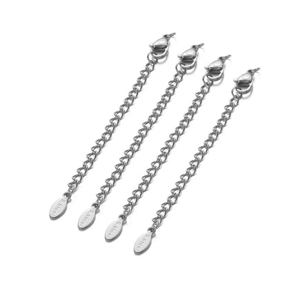 10 chaînes d'extension en acier inoxydable avec fermoirs mousquetons – Rallonges pour colliers et bracelets DIY