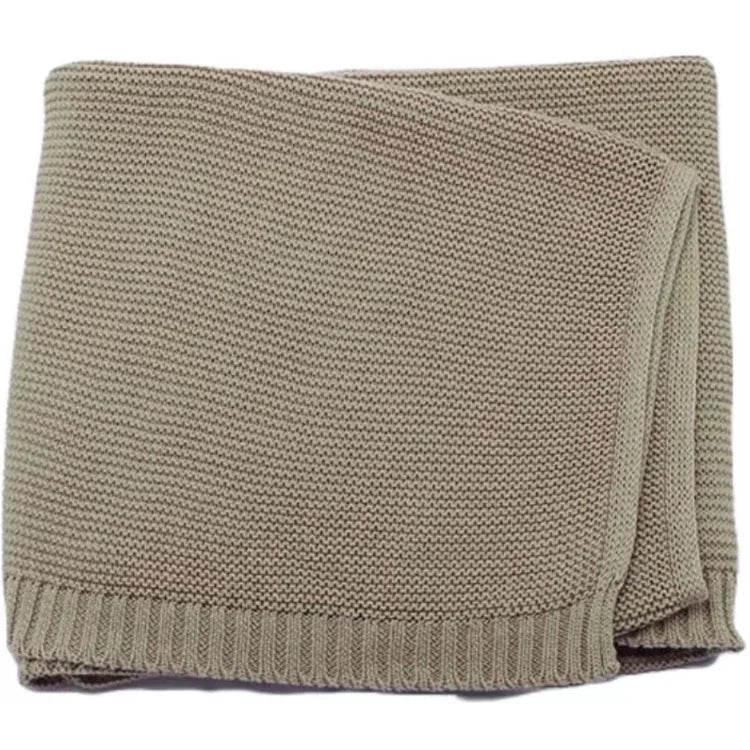 Personalized Baby Knitted Blanket – Custom Name Cotton Newborn Wrap for Winter Warmth & Comfort