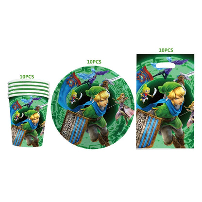 The Legend of Zelda Birthday Party Decorations Disposable Tableware Set – Cups, Plates & Napkins for Kids Birthday Party Supplies & Baby Shower Toys