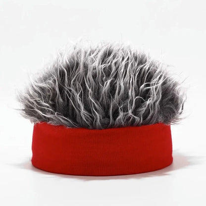 Fashionable Hip-hop Style Decorative Cosplay Wig Knitted Cap – Personalized Party Wig Cap for Hip-hop Outfit & Costume Wear