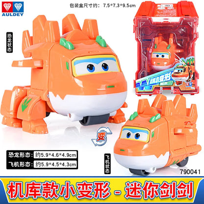 Super Wings Mini Transforming Plane Robot Toy – Anime-Style Deformation Action Figure, Transformable Aircraft Toy for Kids & Christmas Gifts