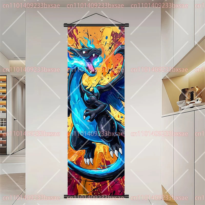 Póster HD de desplazamiento de pared de anime de Pokémon – Dragonite, Gengar, Pikachu, Charizard y legendarios