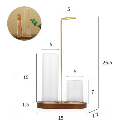2-in-1 Incense Holder – Stick Incense Burner with Removable Glass Ash Catcher & Incense Stick Organizer for Home Decor