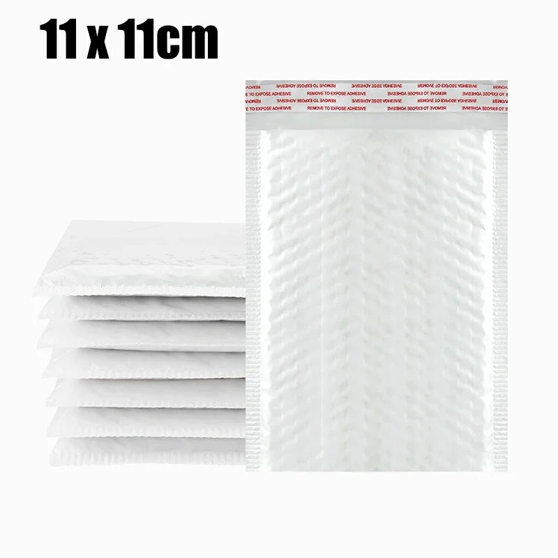 Sobres de burbujas blancos – Sobres de envío acolchados impermeables con autocierre, bolsas de embalaje de burbujas gruesas para envíos seguros (11/15/23 cm)