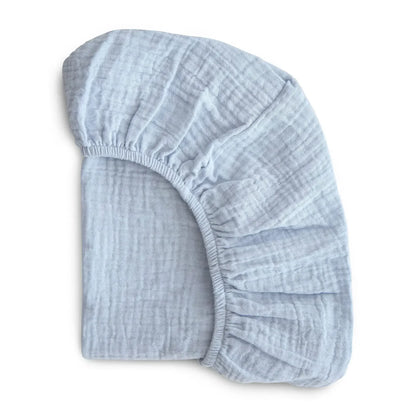 Sábana de cuna de algodón muselina suave y transpirable para bebé – Sábana ajustable universal para cunas de recién nacidos, moisés y camas infantiles
