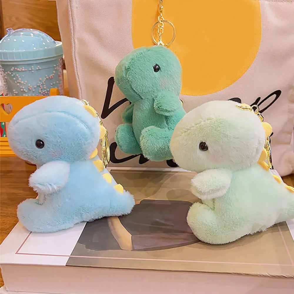 Kawaii 12CM Dinosaur Plush Keychain – Cute Multipurpose Stuffed Animal Pendant Doll for Backpack, Bag, Keyring & Gift Accessories