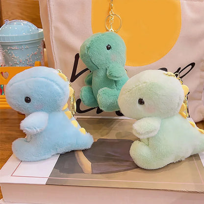 Kawaii 12CM Dinosaur Plush Keychain – Cute Multipurpose Stuffed Animal Pendant Doll for Backpack, Bag, Keyring & Gift Accessories