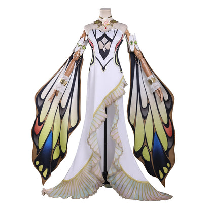 C.C. Cosplay Costume – Code Geass Black Lace Butterfly Long Dress Set with Wig (Anime Roleplay Outfit)