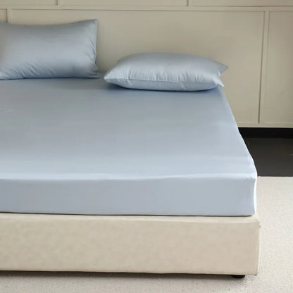 Luxury Mulberry Silk Fitted Sheet – Soft Elastic Mattress Cover for Single, Double, Queen & King Beds