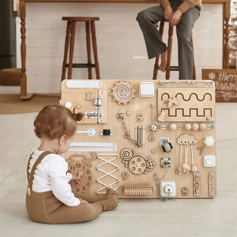 Accesorios para tablero de actividades Montessori – Piezas de tablero de actividades sensoriales DIY con enchufe eléctrico, juguetes de aprendizaje para niños