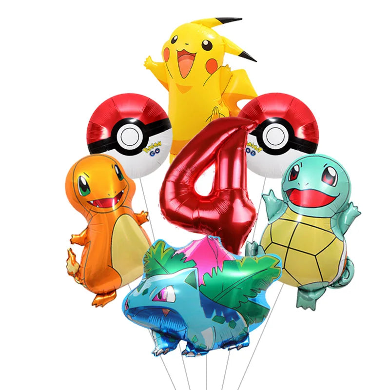 Cartoon Pikachu Shaped Foil Balloons – Aluminum Film Balloons for Indoor & Outdoor Party Decorations