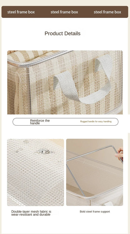 Transparent PVC Storage Box – Waterproof Underwear Organizer Basket with Solid Steel Frame for Home, Bedroom & Dormitory Organization