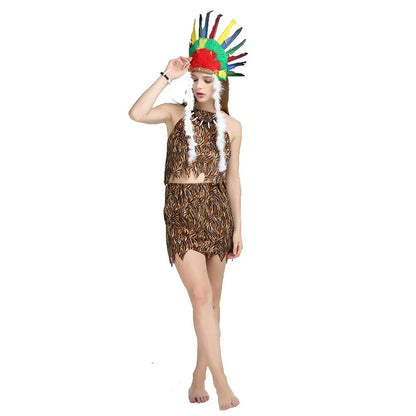 Cosplay Hunter Costume | Unisex Tribal-Inspired Wilderness Outfit for Halloween, Stage Performance & Party Roleplay
