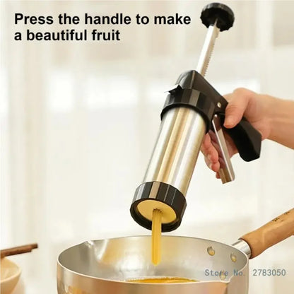 Stainless Steel Churro Maker & Cookie Press – Professional Pastry Squeezing Tool for Churros, Cookies & Cake Decorating, Kitchen Baking Accessory