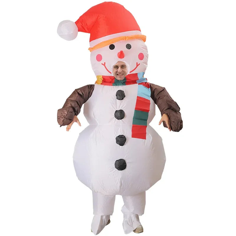Funny Inflatable Christmas Costumes for Adults and Kids, Santa Claus Reindeer Snowman Christmas Tree Penguin Outfit for Halloween, Xmas, Carnival and Holiday Parties