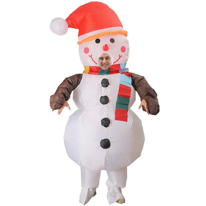 Funny Inflatable Christmas Costumes for Adults and Kids, Santa Claus Reindeer Snowman Christmas Tree Penguin Outfit for Halloween, Xmas, Carnival and Holiday Parties