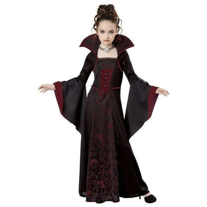 Halloween Witch Vampire Cosplay Costume for Kids Girls – Carnival Dress-Up Party Performance Fancy Dress Outfit