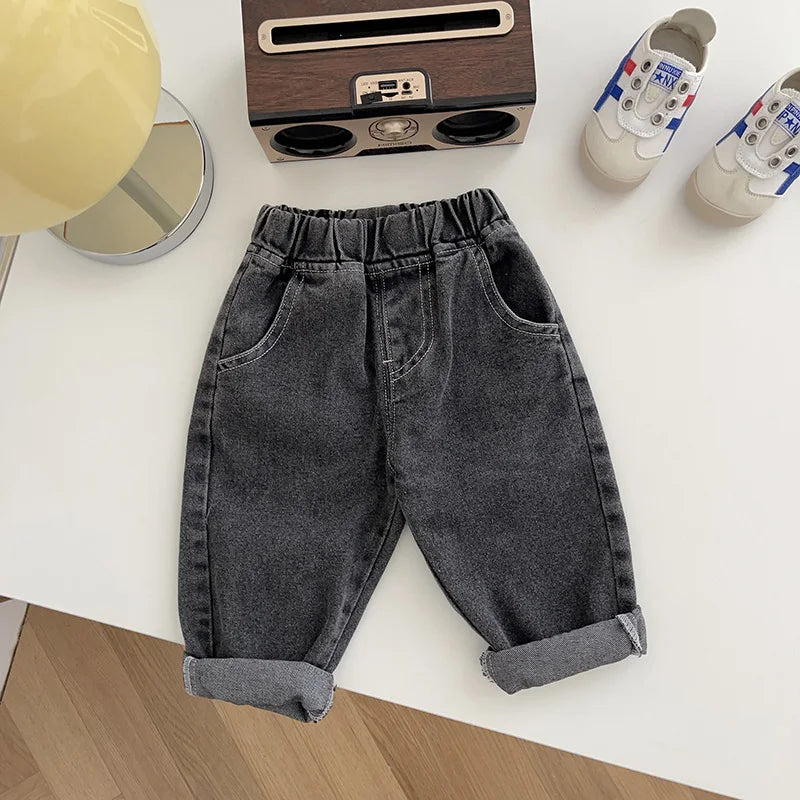 Pantalones vaqueros MILANCEL para bebé – Jeans lisos suaves para niños y niñas, pantalones informales para niños, parte inferior de moda cómoda para el uso diario de bebés y niños