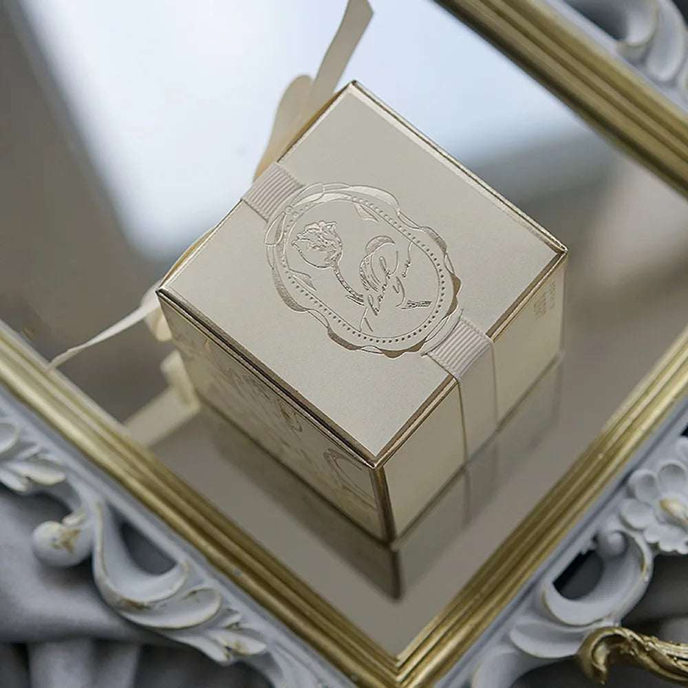 10/20/50/100PCS French Luxury Gold Candy Gift Boxes – Champagne Wedding Favor Boxes for Candy, Treats, Gifts & Elegant Party Packaging