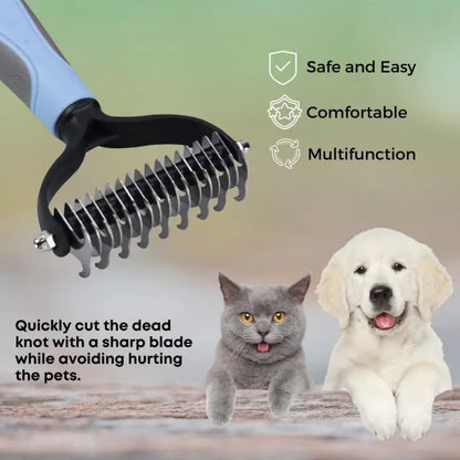 Professional Pet Deshedding Comb Dog & Cat Hair Removal Brush Fur Trimmer Grooming Tool