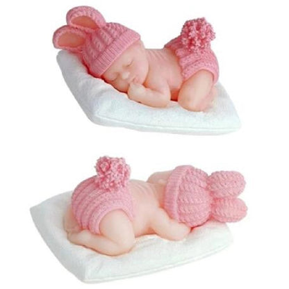 Molde de silicona 3D de bebé durmiendo para velas – Lindo molde de retrato de bebé para velas, jabones, resina, manualidades de yeso, chocolate, cubitos de hielo y proyectos de horneado DIY