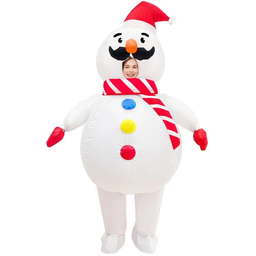 Adult Inflatable Christmas Costumes Santa Claus Christmas Tree Snowman Cosplay Suit for Halloween, Purim, Fancy Dress Parties and Holiday Celebrations