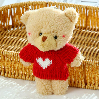 Cute Bear Plush Keychain with Sweater – Mini Stuffed Teddy Bear Pendant for Girls, Backpacks, Bags & Kids’ Gifts