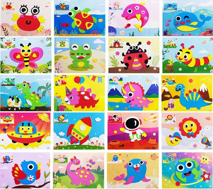 10/20PCS Pegatinas de Animales 3D de Goma EVA – Juego de Manualidades de Puzle de Dibujos Animados para Niños, Juguete Educativo Creativo, Regalo de Actividad Artística de Múltiples Diseños