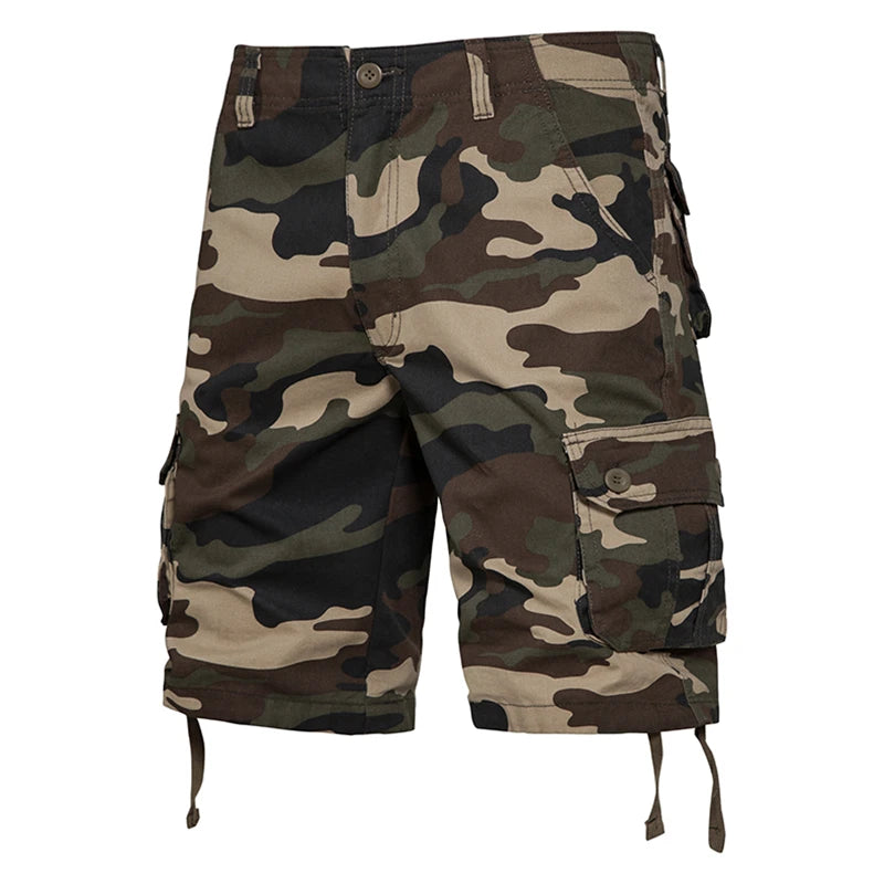 Men's Summer Camouflage Cargo Shorts – Lightweight Cotton Loose-Fit Utility Shorts, Casual Workwear & Beach Pants for Everyday Outdoor Wear