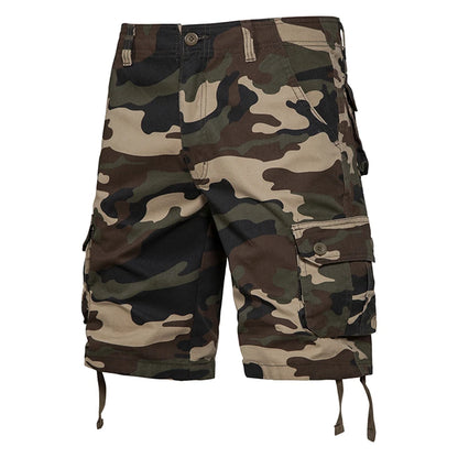 Men's Summer Camouflage Cargo Shorts – Lightweight Cotton Loose-Fit Utility Shorts, Casual Workwear & Beach Pants for Everyday Outdoor Wear