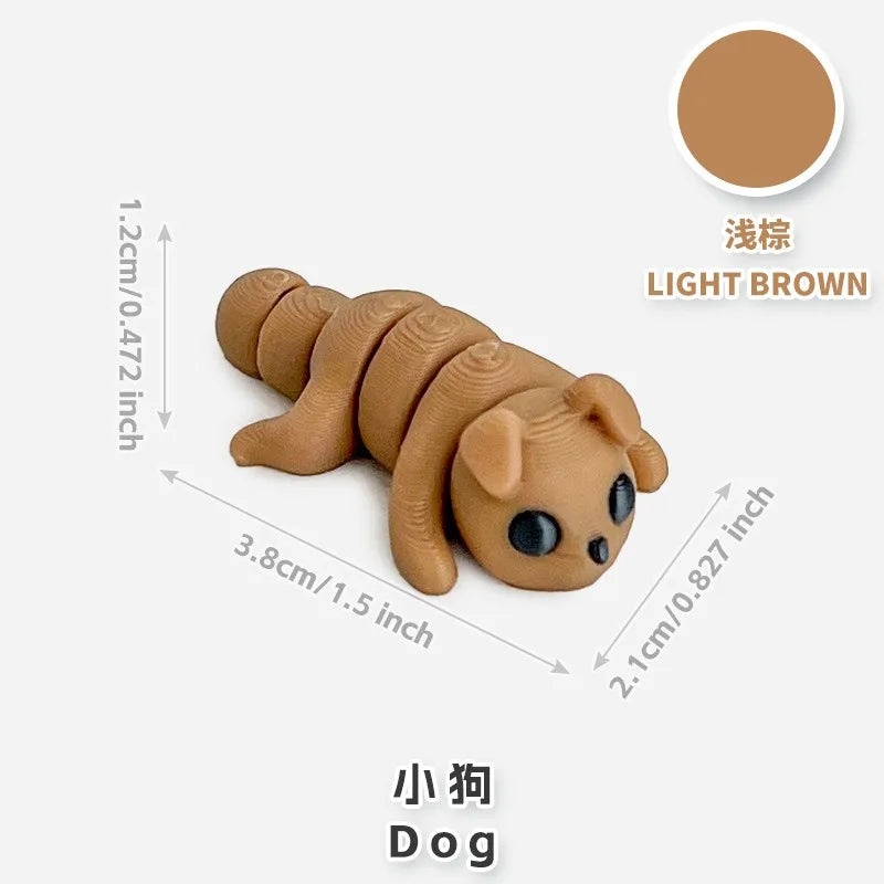 10/50 unidades de figuras de mini animales impresas en 3D – Modelos de simulación de dibujos animados móviles, juguetes coleccionables bonitos, decoración de escritorio y set de regalo de cumpleaños