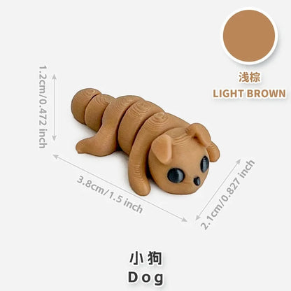 10/50 unidades de figuras de mini animales impresas en 3D – Modelos de simulación de dibujos animados móviles, juguetes coleccionables bonitos, decoración de escritorio y set de regalo de cumpleaños