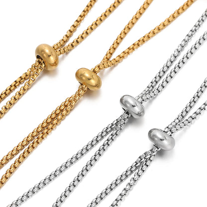 Chaînes coulissantes réglables en acier inoxydable 304, lot de 3, avec embouts à billes – Rallonges de bracelet DIY pour la fabrication de bijoux